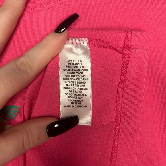 Kim Rogers Pink Short Sleeve T-shirt Size L Round Neck Graphic Print - Picture 8 of 9